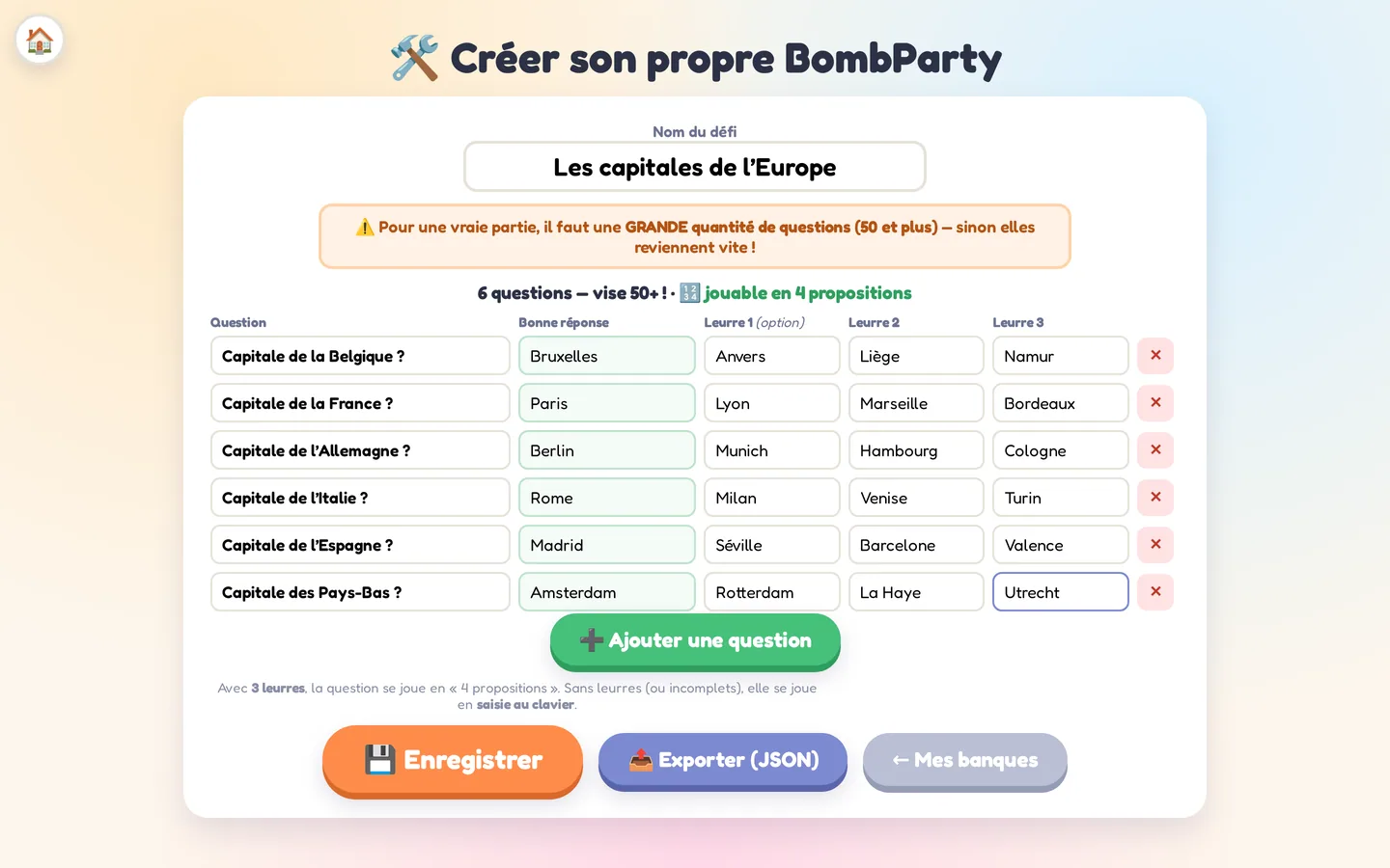 La Bombe : Créer son propre BombParty