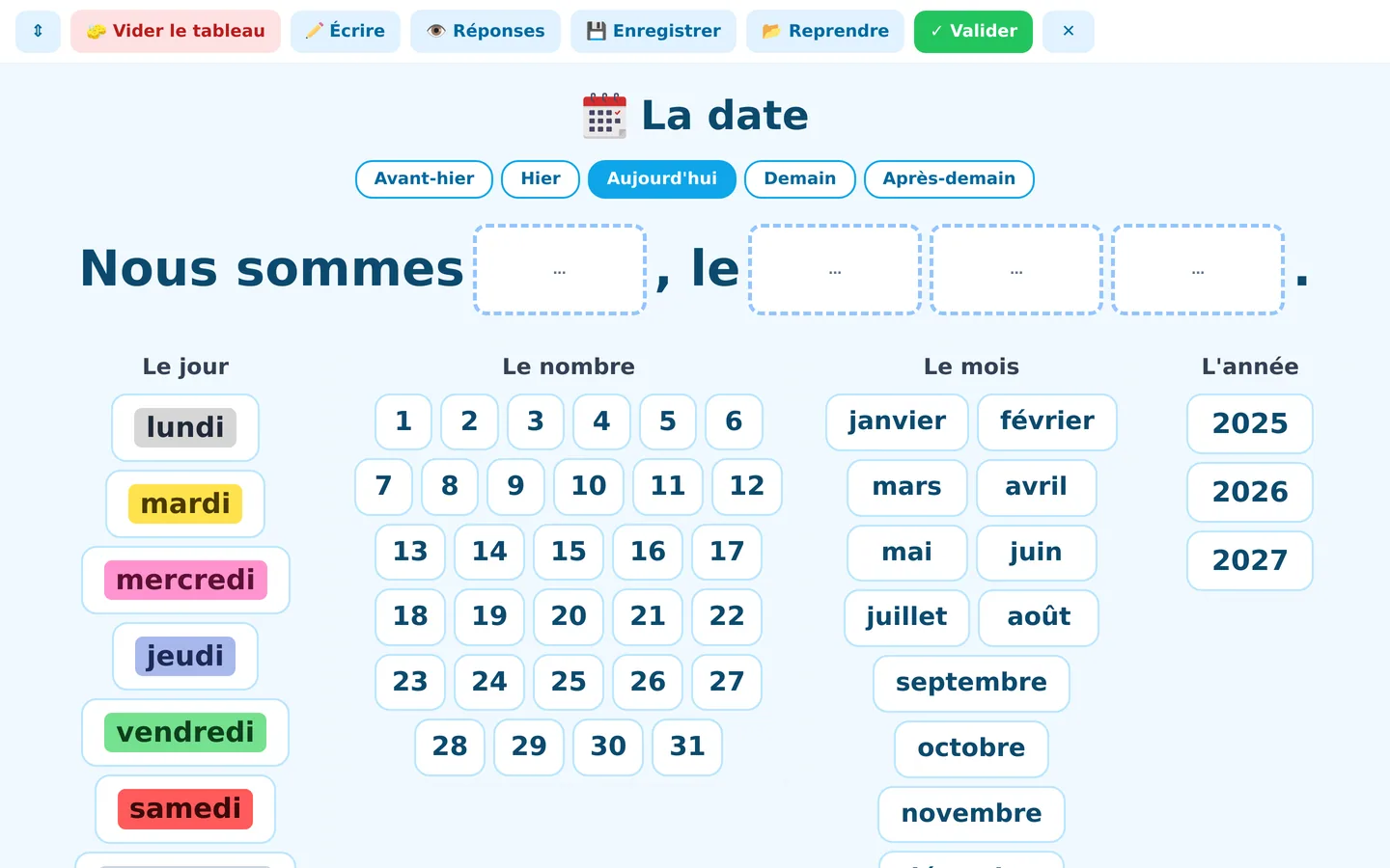 Le rituel « La date » : Quatre banques d’étiquettes