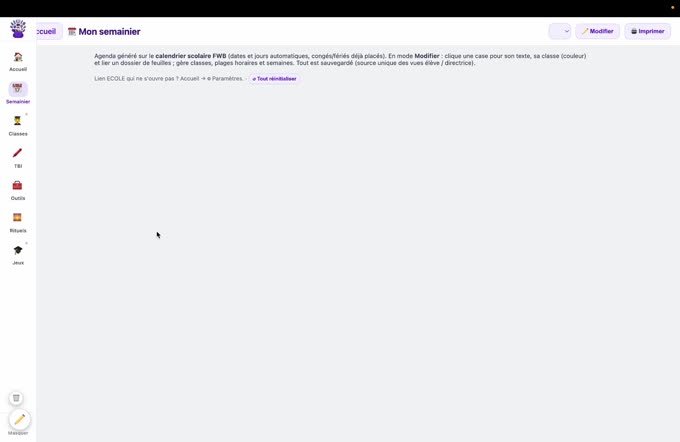 Tutoriel : le semainier